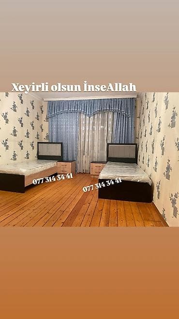 2 nəfərlik yataq otağı dəsti - 2 ədəd tək nəfərlik çarpayı: yumşaq