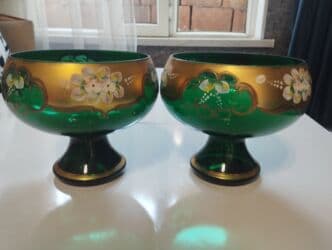 купить посуду онлайн: Тарелки, Набор из 2 шт., цвет - Зеленый, Стекло, Турция — 2