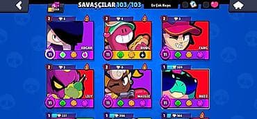 Brawl Stars hesabı – 103/103 döyüşçü açıq - Kupa: 73,269 - Bütün