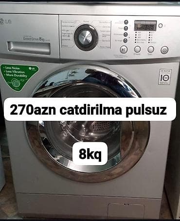 Paltaryuyan maşın LG, 8 kq, İşlənmiş, Avtomat, Qurutmasız, Kredit yoxdur