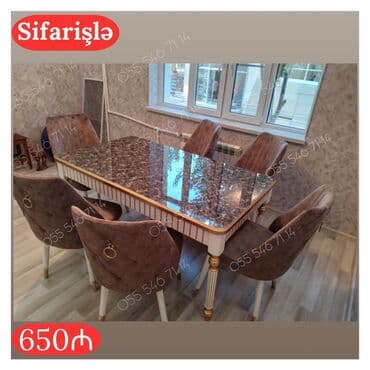 Dördbucaq masa, Qonaq otağı üçün, 6 nəfər, Açılmayan