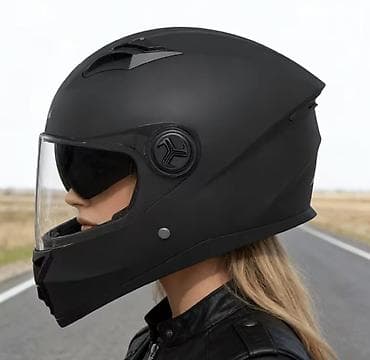 moto nomreleri: Kaska Endirimlə 35-azn Tam üzlü motosiklet dəbilqəsi mat qara Ünvan Q — 3