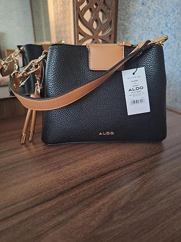 ALDO çanta - Rəng: qara gövdə, karamel/taba detallı - Material