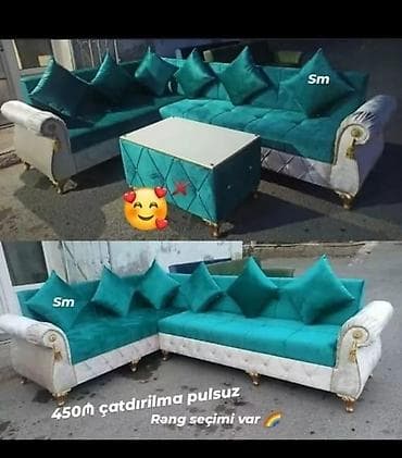 it sekilleri balaca: Künc divan dəsti – açılan və bazalı model - Ölçü: 280 x 200 sm — 2