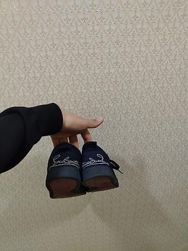 Туфли: Kişi krossovkası – tünd lacivərt rəng - Material: zərif süet (üst — 4