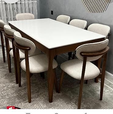 is masası: Qonaq otağı üçün, Yeni, Açılan, Oval masa, 8 stul — 4