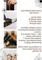 Kosmetoloqlar: Yeni acilmis salonumuza sac makyaj dirnaq kiprik ustalari axtarilir — 1