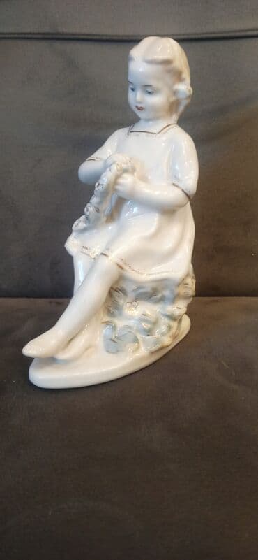 ваза напольная стеклянная высокая без узора: Heykəlcik, 1950 il, SSRİ, Pulsuz çatdırılma — 2