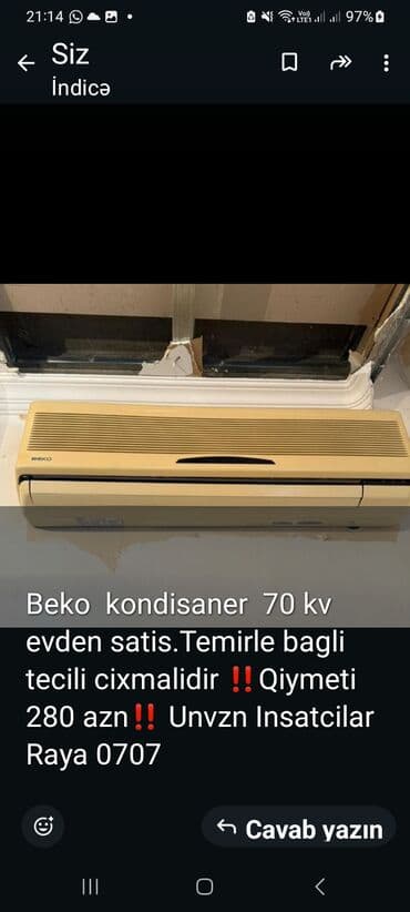 Zərərvericilərə qarşı mübarizə aparatları: Kondisioner Beko, 70-80 kv. m, Split sistem, Kredit yoxdur — 1