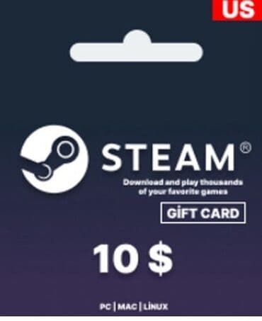 mac air: Məhsul: Steam Gift Card (ABŞ)🇺🇸 dəyər seçimləri: 5 $ - 12 Azn 10 $ — 2