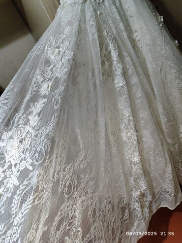 фата койноктор: Gəlinlik – güpür və çiçək işləməli - Rəng: ağ az moloçnuluq var — 7