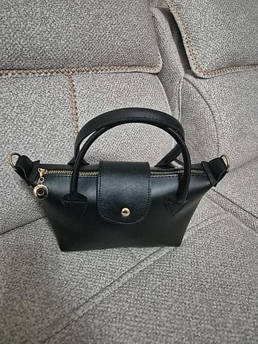 Qadın ayaqqabıları: Qara mini əl/çiyin çantası - Material: hamar süni dəridən - Rəng — 2