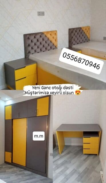 genc qiz otagi: Oğlan və qız üçün, Yeni, Təknəfərlik çarpayı, Dolab, Tumba — 3