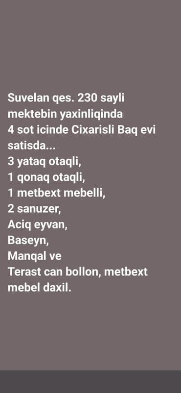 недвижимость в баку купить: Баку, Пос. Шувалан, 160 м², 4 комнаты, С бассейном, Комби, Газ, Электричество — 9