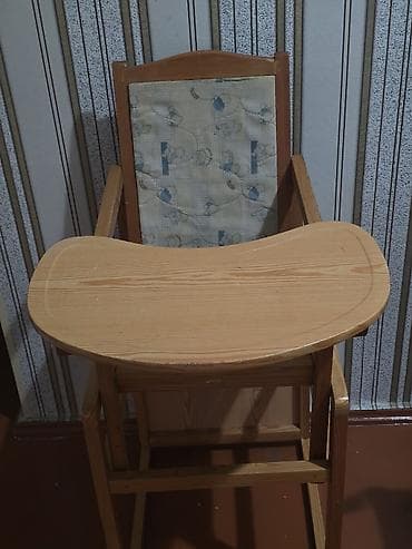 uşaq yemək stulu: Taxta uşaq yemək stulu - Material: təbii ağac karkas, laklı taxta — 2