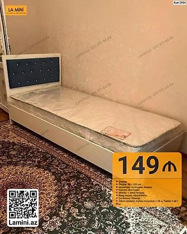 Çarpayı – Kod: 2954 - Ölçü: 90 × 200 sm - Mexanizm: Açılmayan — 1