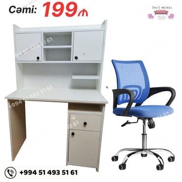 oglan ucun hediyye secimi: Oğlan və qız üçün, Yeni, Siyirməli, Yazı masası, Stullar ilə — 1