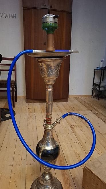 Metall gövdəli klassik Misir qəlyanı dəsti - Material: cilalı metal