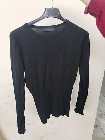 Qadın geyimləri: ROMAN brendinin qadın sviteri - Rəng: qara - Model: nazik trikotaj — 3