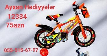 velosipet sekilleri: Yeni İki təkərli Uşaq velosipedi 12", sürətlərin sayı: 1, Ödənişli çatdırılma — 3