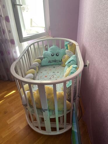 ucuz tul: Oğlan və qız üçün, İşlənmiş, Beşik, Matras ilə, Yellənmə mexanizm ilə — 4