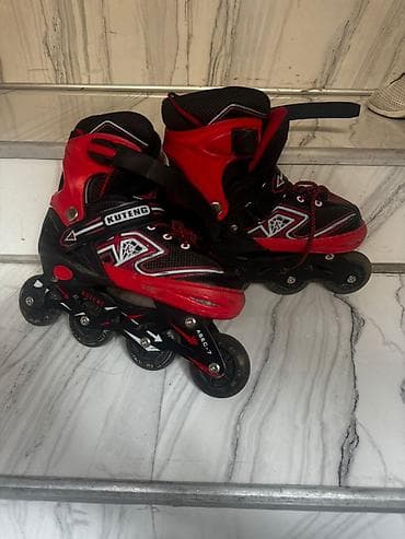 İdman və istirahət: KUTENG təkərli konki (inline skates) - Rəng: qırmızı/qara - 4 təkərli — 2