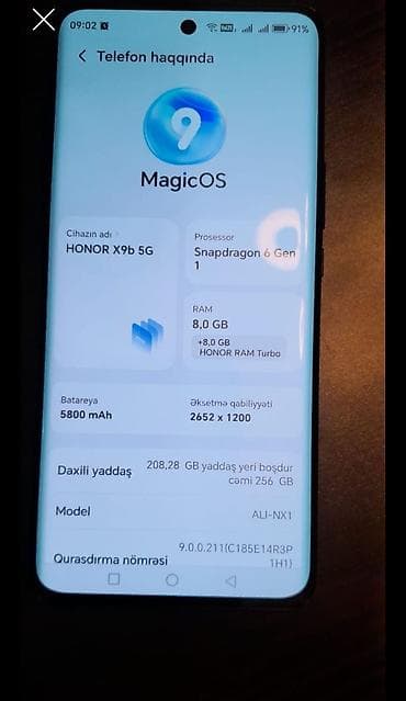processor core i7: Honor X9 5G, 256 GB, rəng - Qara, Sensor, Barmaq izi, İki sim kartlı — 3