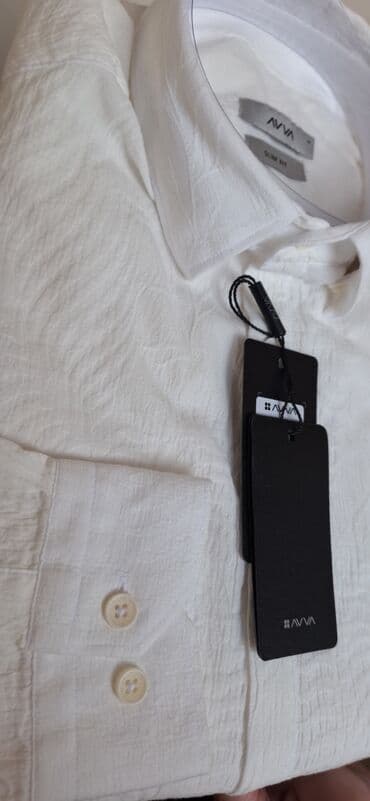 розовые мужские кофты: Мужская рубашка, Avva, M, цвет - Белый — 3