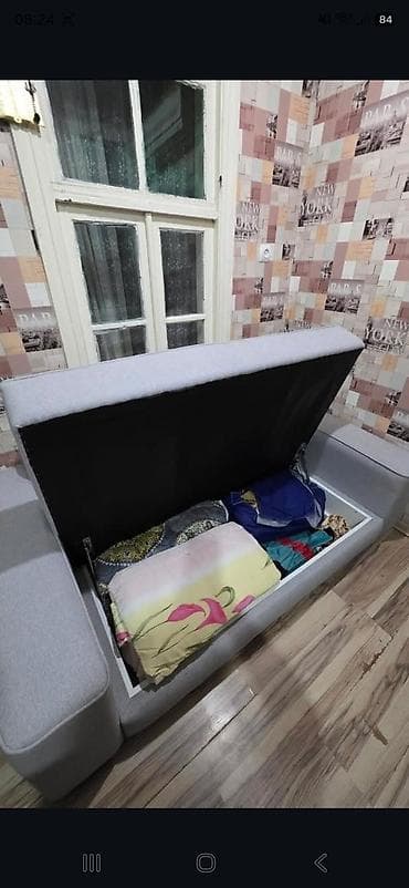 krep parca: Çevrilən divan – açılıb-yığılan, yataq funksiyalı, anbarlı - Rəng — 5