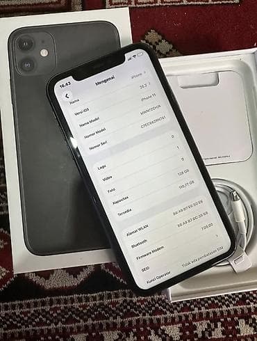 iphone: IPhone 11, 128 GB, Qara, Zəmanət, Simsiz şarj, Face ID — 4