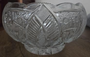 dekor qab: Xrustal meyvə qabı - Material: qalın xrustal - Dizayn: klassik oyma - — 2