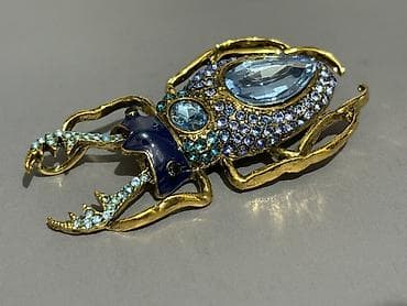 broskalar: Bəzək broş kolleksiyası - Model 1: Qızılı tonlarda, iri — 9