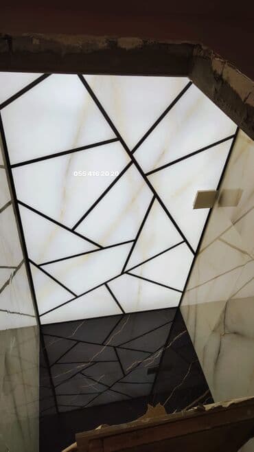 taxta tavanlar qiymeti: Подвесной потолок, Стекло, Влагостойкая, Бесплатная доставка, Бесплатная установка, C гарантией — 1