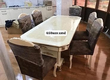 Qonaq otağı üçün, Açılmayan, Oval masa, 6 stul
