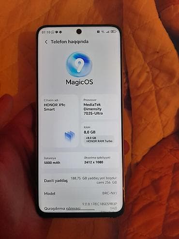 Honor X9c, 256 GB, rəng - Ağ, Sensor