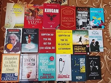 sat kitablari: 18 kitab cəmi 60 azn. hamısı yenidir. ümümi dəyərindən ucuz satıram — 1