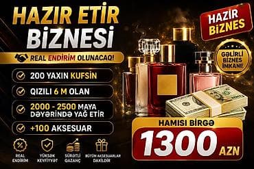 Hazır ətir biznesi paketi - Təxminən 200 ədəd kufsin - Qızılı 6 ml