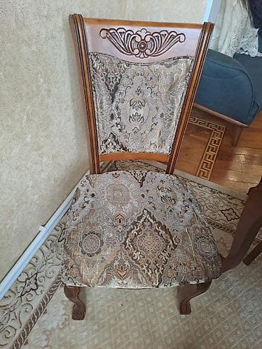 stol dəsdi: Qonaq otağı üçün, Açılan, Dördbucaq masa, 6 stul — 4