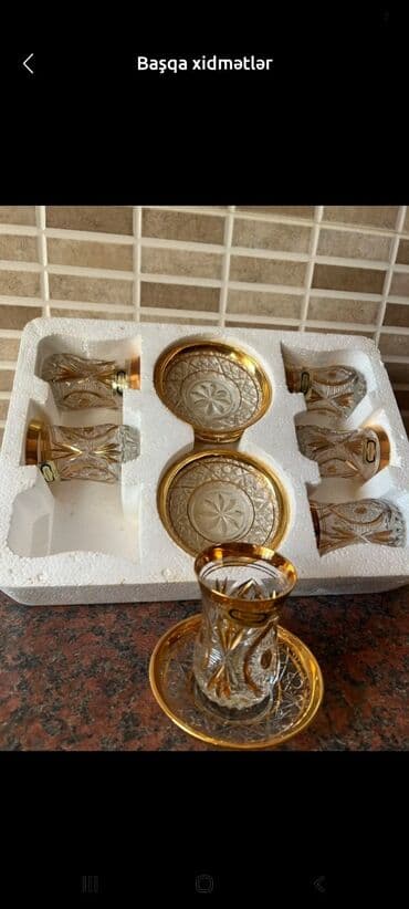 armudu stəkan neçə ml: Armudu stəkanlar, rəng - Ağ, Xrustal, 6 ədədli dəst, 200 ml, Türkiyə — 1