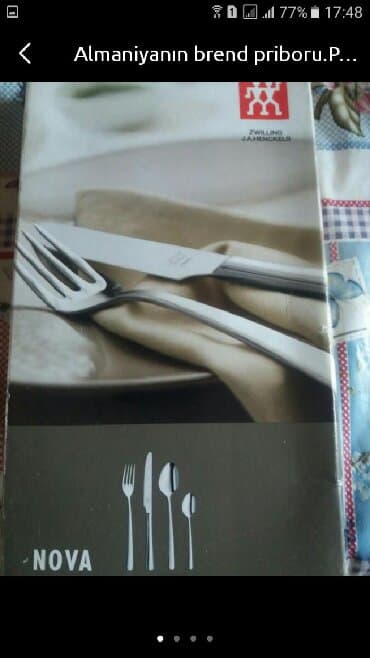набор ножей: Almaniyadan alınıb.Brend mağazadan.Təmiz polad.1qutuda 1çay qaşığı q — 3