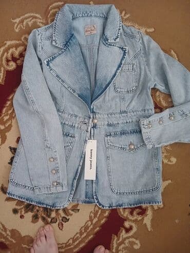 jaketlər instagram: Banny Jeans markalı cins jaket - Material: 100% denim, açıq mavi — 9