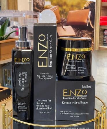 sac botoksu qiymeti: Enzo Brazilian SULFATSIZ KERATIN sampun+maska Keratin ən güclü — 1