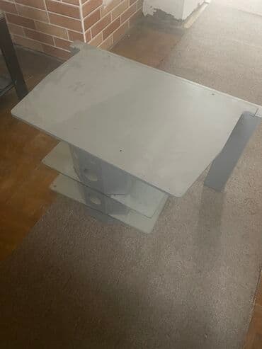 тв стенд: Б/у, Прямой ТВ стенд, С полками, Стеклянный — 3