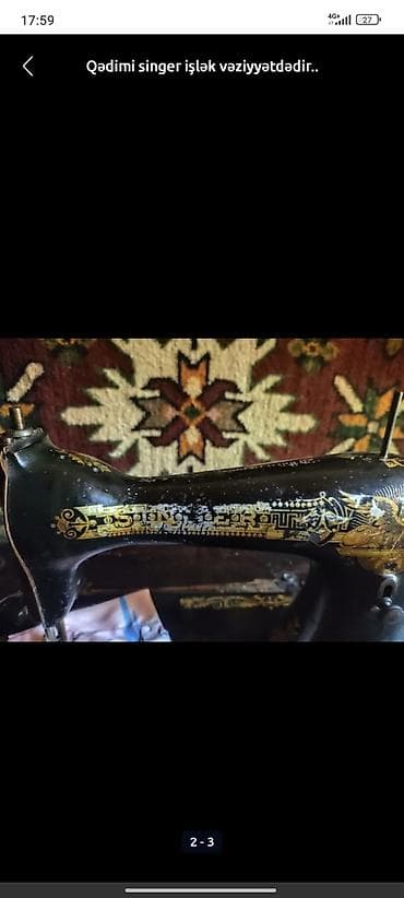 paltar tikən maşin: Tikiş maşını Müğənni, İşlənmiş,Mexaniki, 1 saplı, Ödənişli çatdırılma — 2