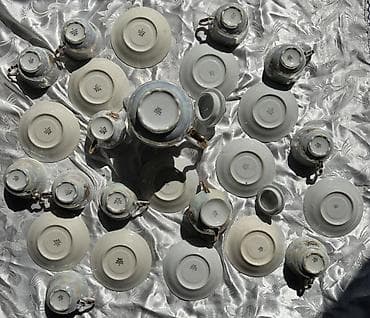 ağ xiyar: Çay dəsti, rəng - Ağ, Farfor, 12 nəfərlik, Almaniya — 3