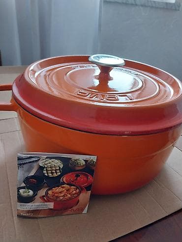 tavalar: Qazan, rəng - Narıncı, Çuqun, 28 sm, Türkiyə — 2