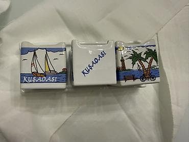 serviz qab: Şüşə servis dəsti + porselen ədviyyatlıq - Material: şəffaf şüşə — 6