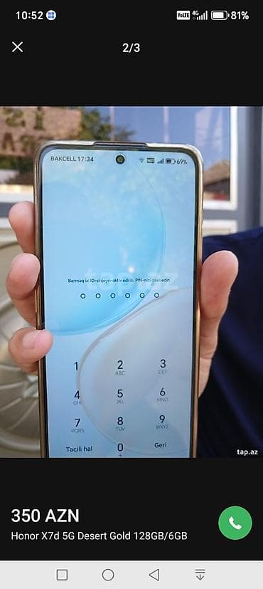 wifi modem satilir: Honor X7d, 128 GB, rəng - Qara, İki sim kartlı — 1
