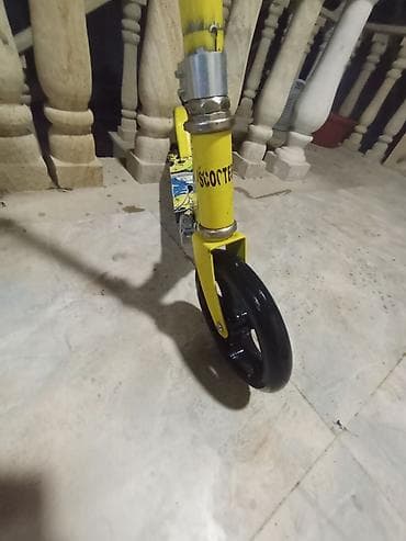 samokat scooter: Uşaq/skuterlər üçün mexaniki skuter - Rəng: sarı gövdə, rəngarəng — 4