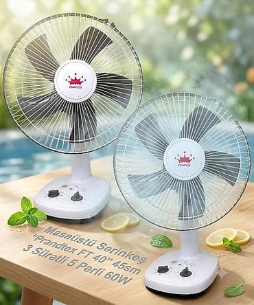 ventil: Masaüstü Sərinkeş "Prandtex FT 40" 45sm 5 Sürətli 3 Pərli 60W . ❄️ — 2